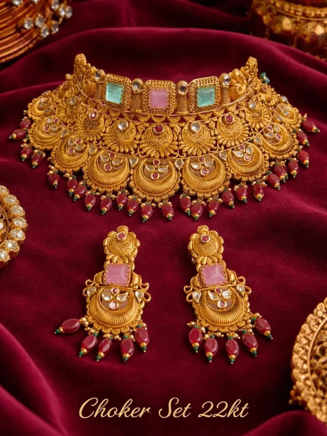Bridal gold choker set