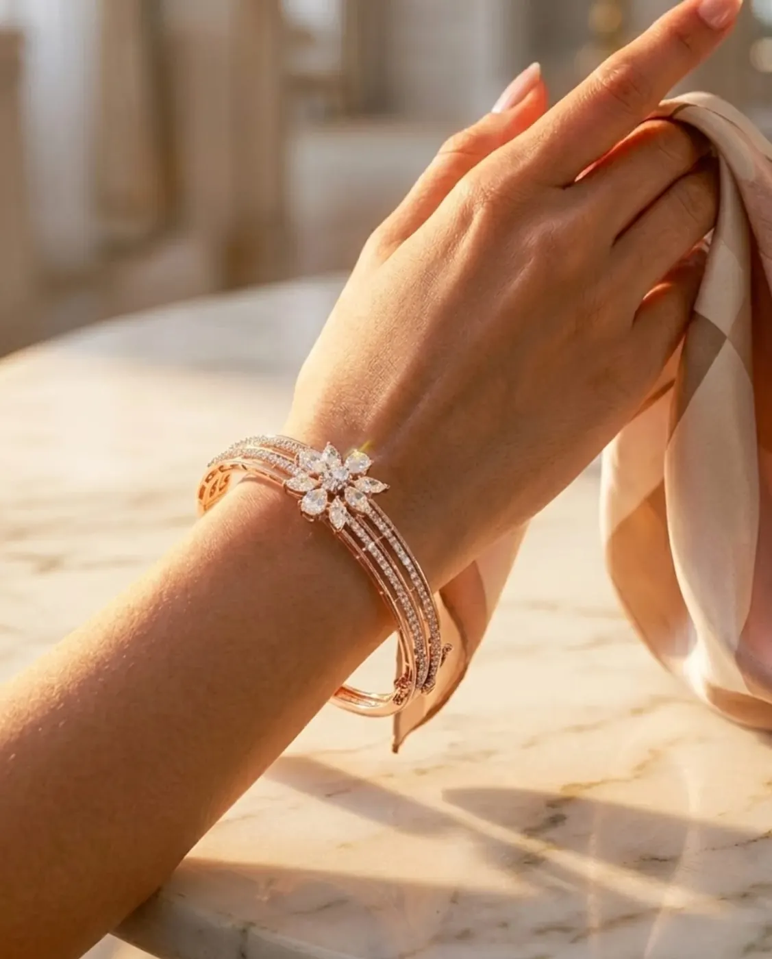 Rose gold diamond bracelet