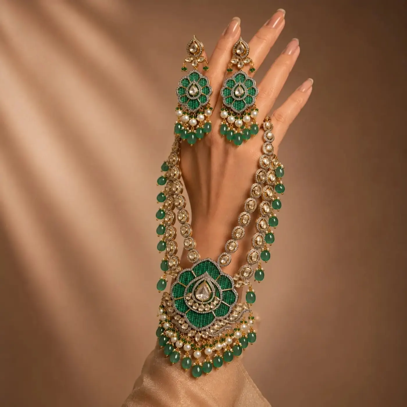 Polki bridal fringe set